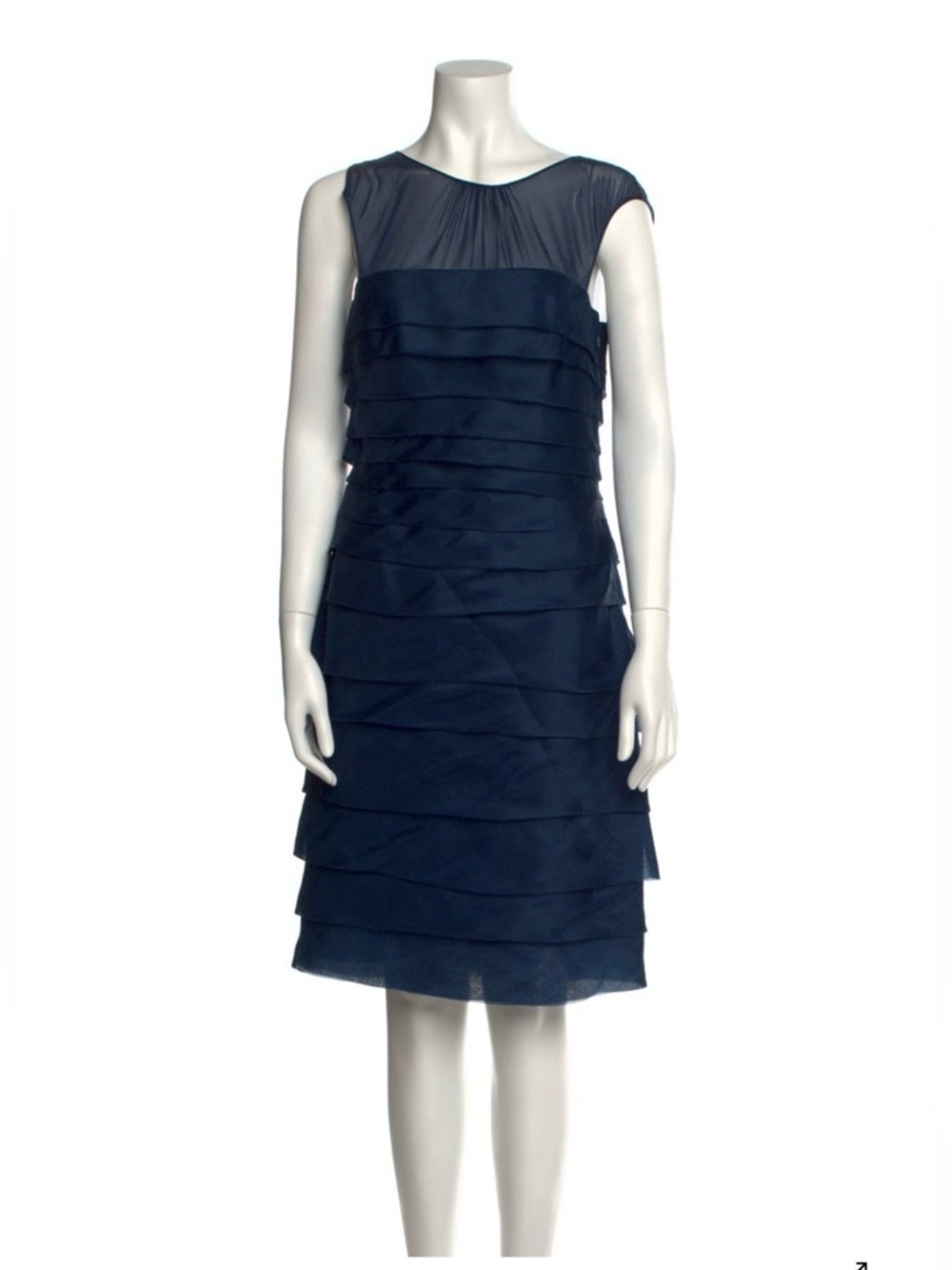 CH Carolina Herrera Sleeveless Navy Layered Dress sz6